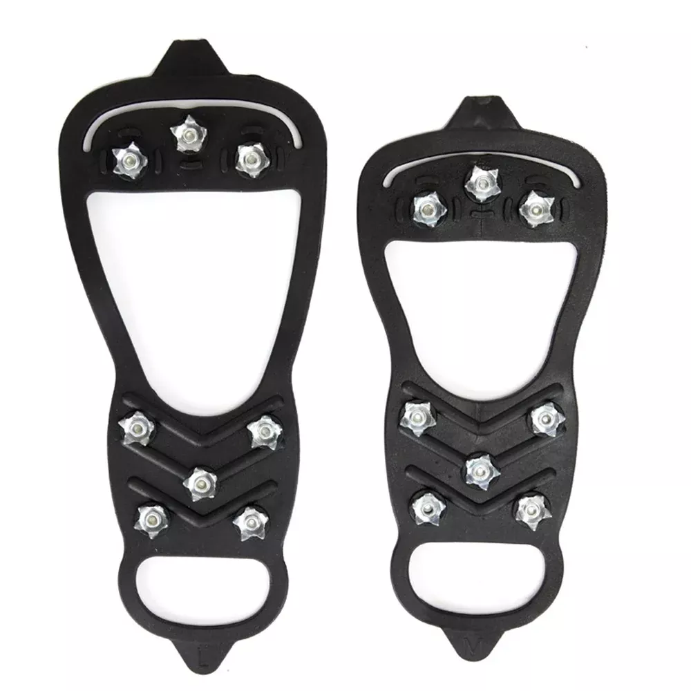 1 Pair 8 Steel Stud Ice Gripper Spikes for Shoe Anti-Slip Climbing Snow Crampons Cleats Claws Grips Boots Cover, Size M