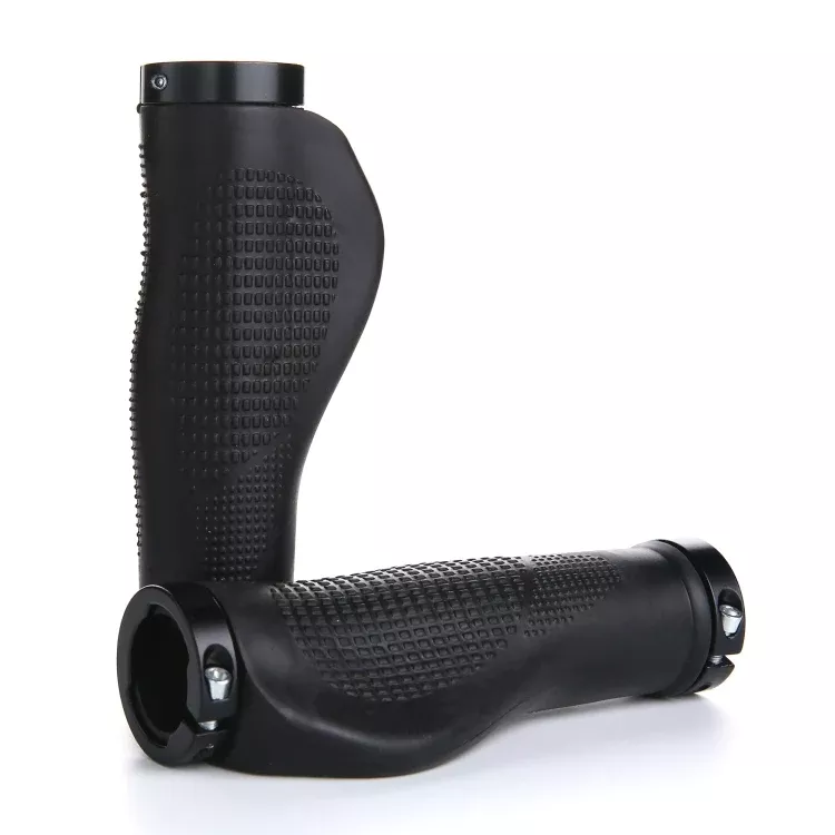 1 Pair AG21 Rubber +Alloy Lock-Rings Bicycle Flat Handlebar Grip, AG21