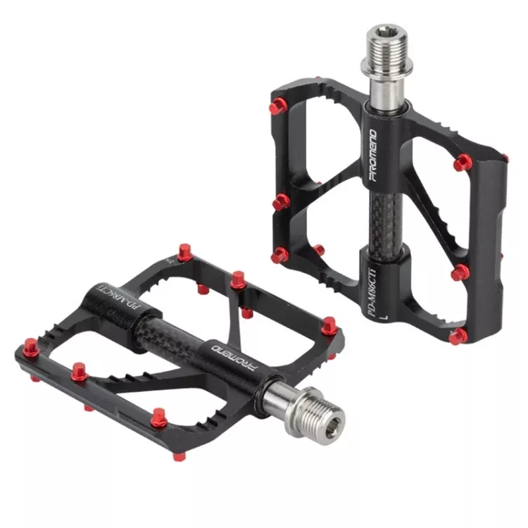 1 Pair PROMEND Titanium Axle Carbon Tube Bicycle Pedal Mountain Bike Road Bike 3 Palin Pedal, PD-M86C-TI
