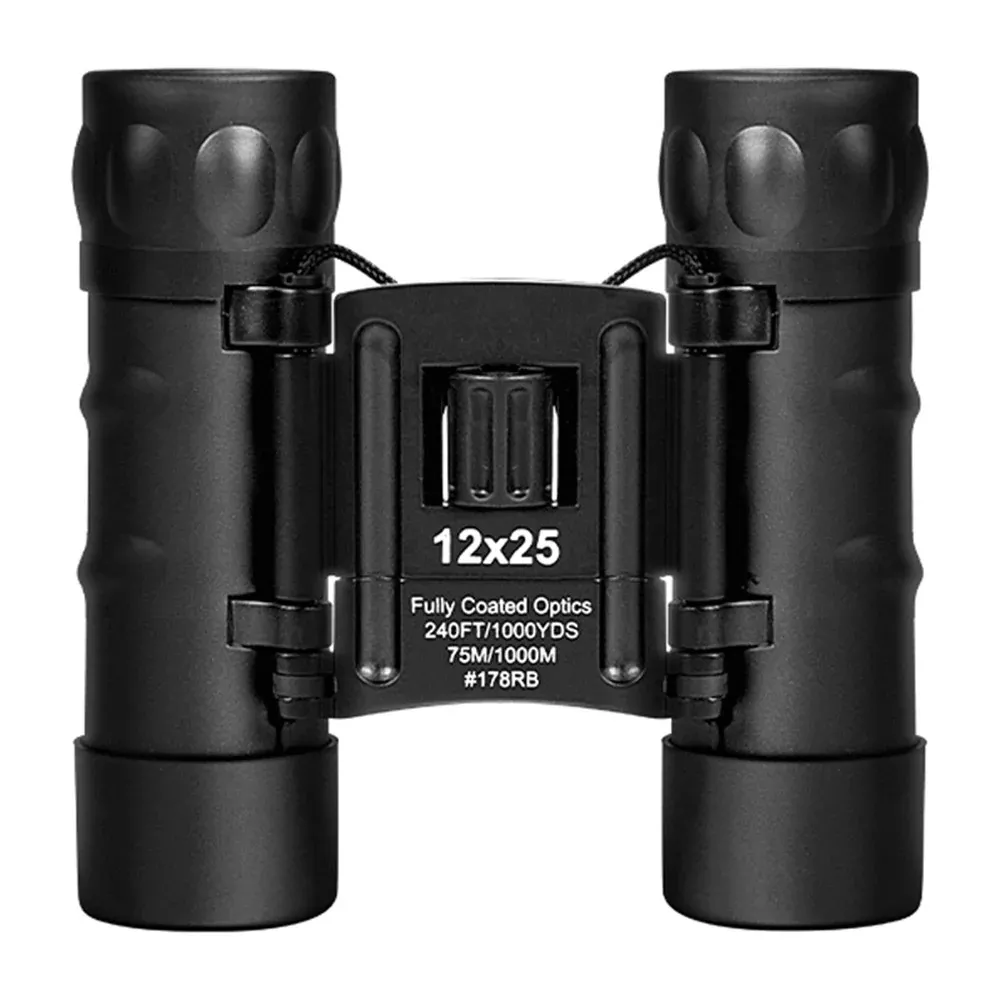 12x25 Portable Binoculars High Definition Adjustable Focus Low Light Outdoor Telescope