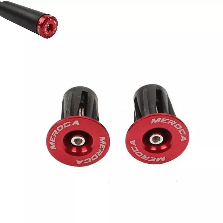 1pair MEROCA Mountain Bike Expansion Lock Bar Plug Road Bike Bicycle Bar Plug End Cover, Red