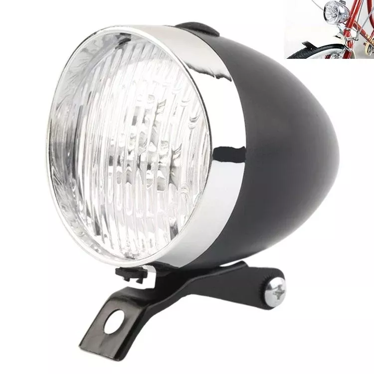 3 LED Retro Bicycle Headlight Night Riding Safety Warning Light
