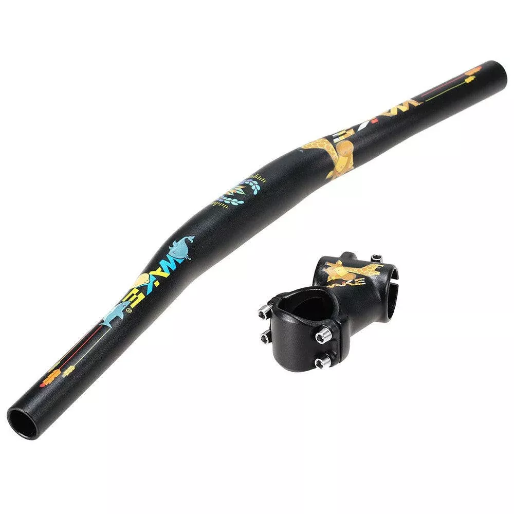 31.8mm Bike Handlebar Set Children Bike Handlebar & Stem Parts Set Aluminum Bicycle Riser Bar with Stem Parts Set for Kids Bike