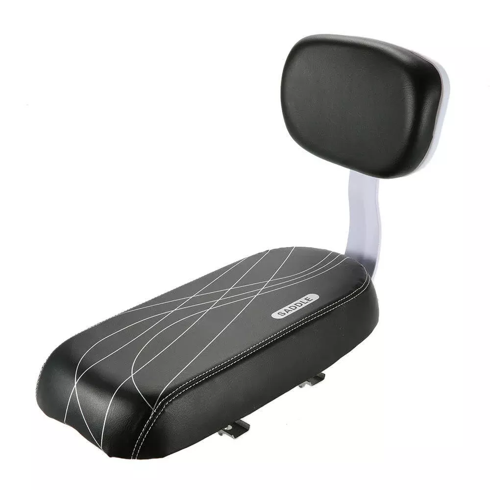 Bicycle Back Seat Cycling Bike Bicycle MTB PU Leather Soft Cushion Rear Rack Seat Children Seat with Back Rest