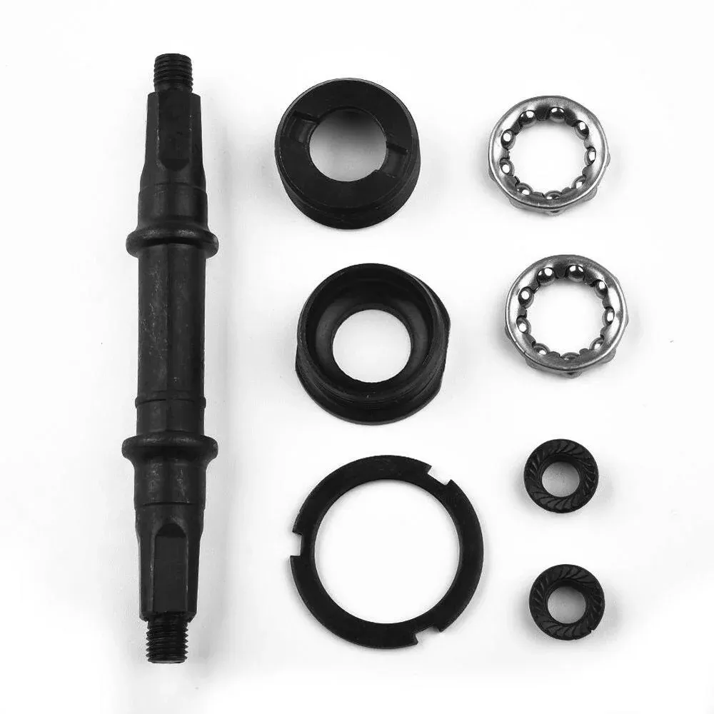 Bike Bicycle Bottom Bracket Axle Set For 68mm BB Shell Multi-Size Steel Square Hole With Cups Bearings Holder Cycling Components