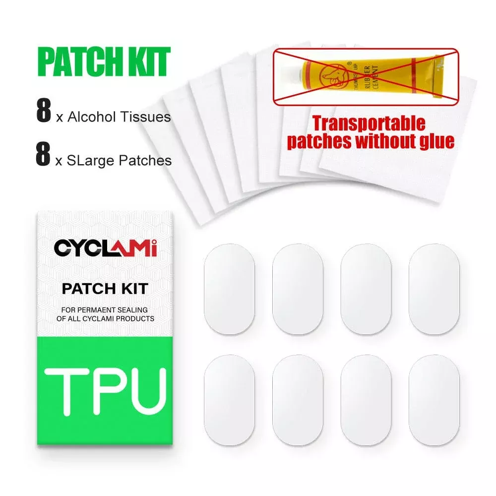 Bike Inner Tube Tire Patch Patching tools Repair Kit 8 pieces Road MTB Folding Bicycle TPU Material Powerful Glue-free