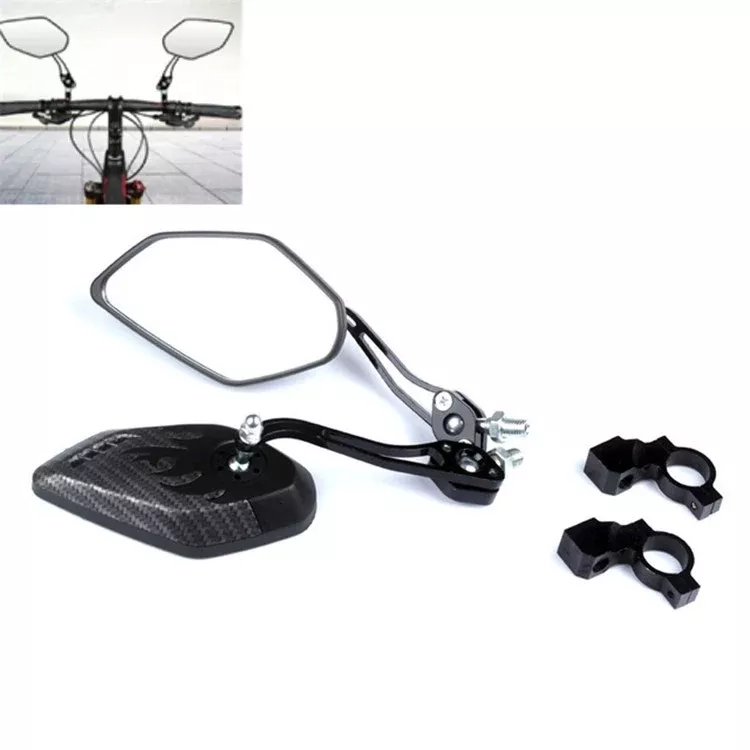 BIKEIN Mountain Bike Carbon Pattern Rearview Mirror Riding Equipment 3K Pattern Plane Mirror Reflector, Mirror Reflector