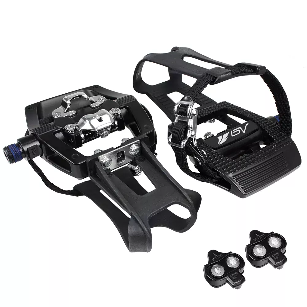 BV Bike 9/16in Pedals with Toe Clips (Shimano SPD Cleats included) | BV-PD-S5