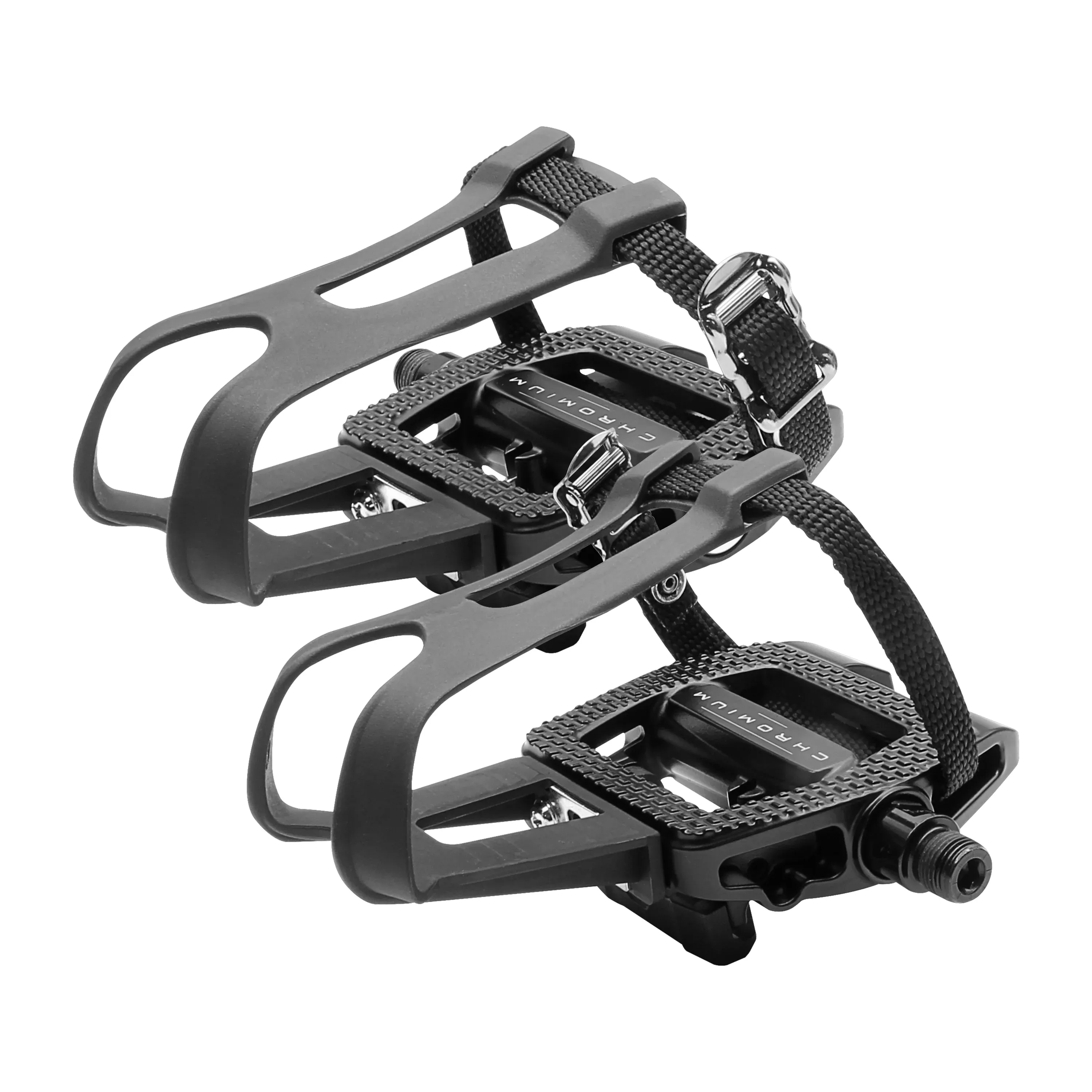 BV Bike Pedals Look Delta Compatible 9/16'' with Toe Clips| BV-PD-S6