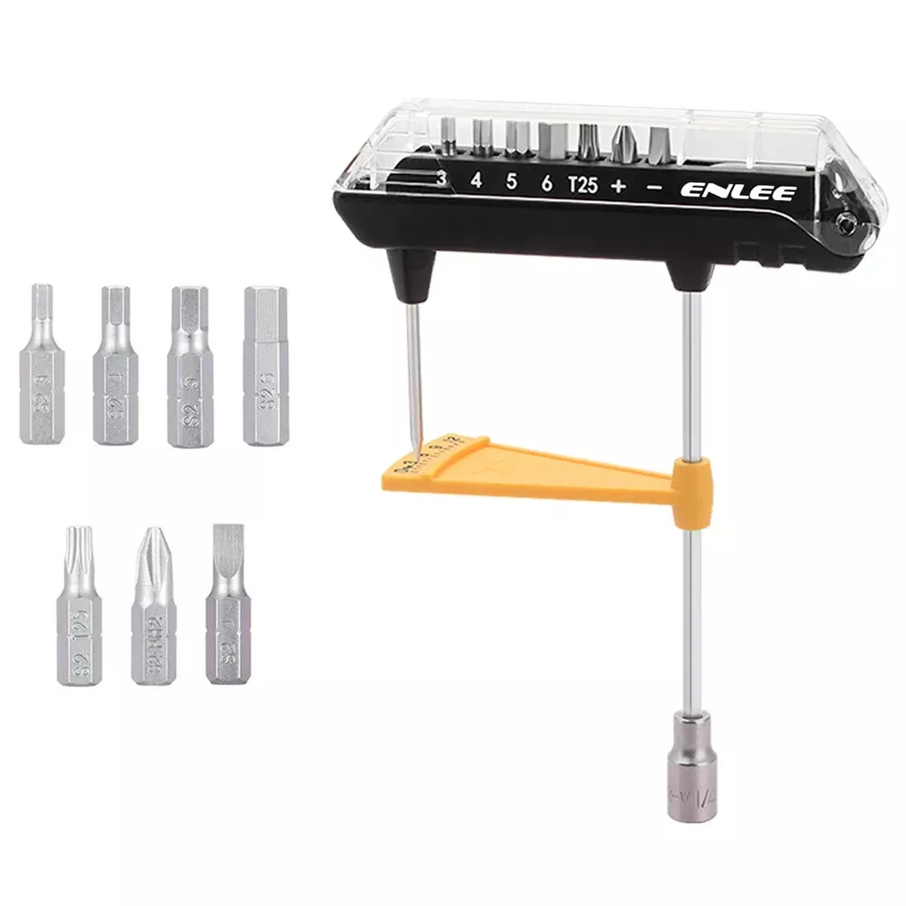 ENLEE TL-12 S2 Alloy Steel Bike Torque Wrench Screwdriver Bit Set Bicycle Repair Tool Kit