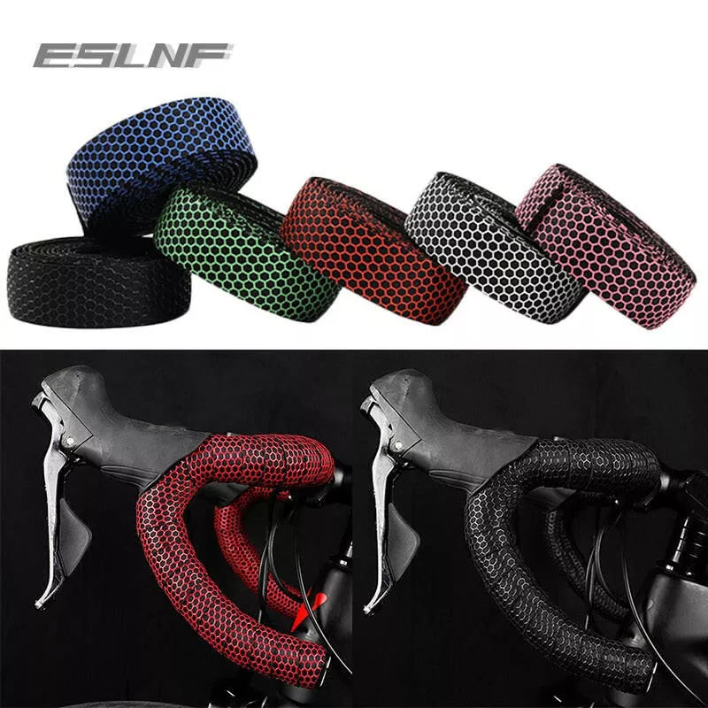 ESLNF Bike Handlebar Ctrap EVA Cushioned Comfort Strap BikeColor Tape PU Cycling Damping Anti-Vibration Wrap Bike Accessories