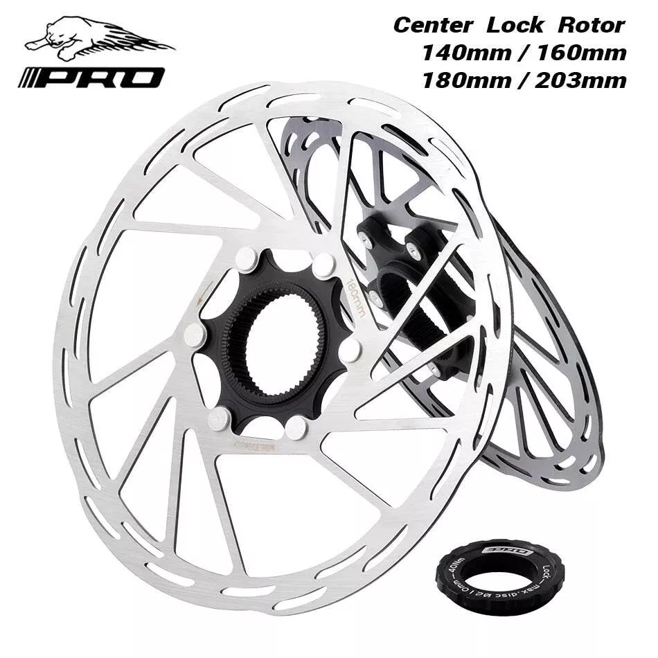 IIIPRO Bicycle Center Lock Disc Brake Rotor 140mm/160mm/180mm/203mm Road Bike Disc Brake Rotor With Lock Ringbike brake pads