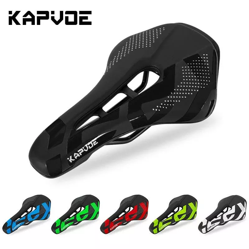 Kapvoe Bicycle Saddle MTB Bike Soft PU Leather Surface Breathable Riding Equipment Gel Pad Comfortable Cushion Bike Seat