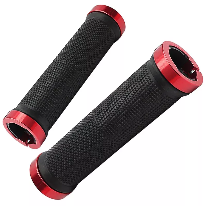 Lebycle 1 Pair Handlebar Grip Bicycle Grip Bicycle Rubber Grip Aluminum MTB Electric Bicycle Bilateral Locking Handle 128mmx33mm