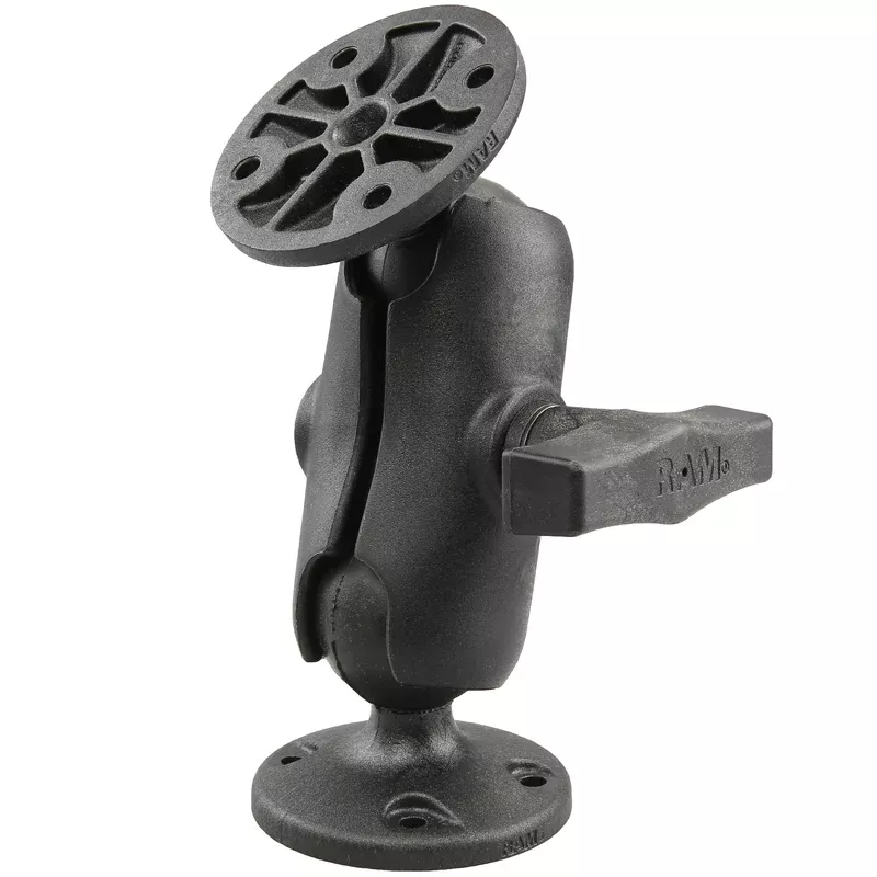 RAM Flat Surface Short Arm Composite Mount with Two Round 1.5" Ball Bases