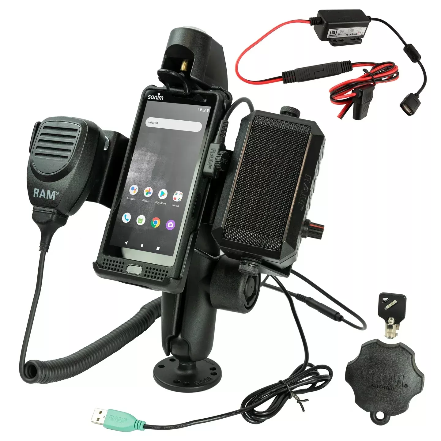 RAM Rugged Mount Bundle with Speaker & Hardwire for Sonim XP10