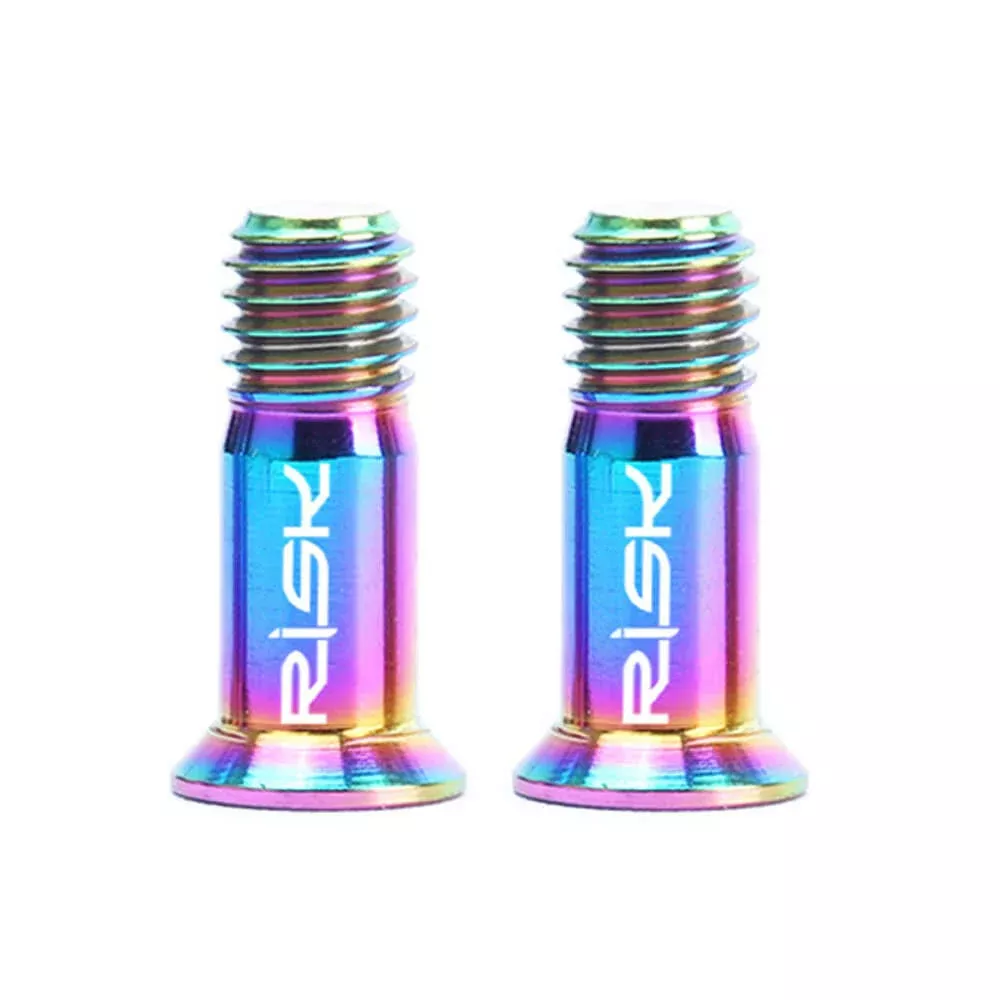 RISK 2PCS Titanium Bicycle Rear Derailleur Jockey Wheel Bolt for MTB Road Bike M5¡_14.2mm Bike Guide Roller Bolt Screw