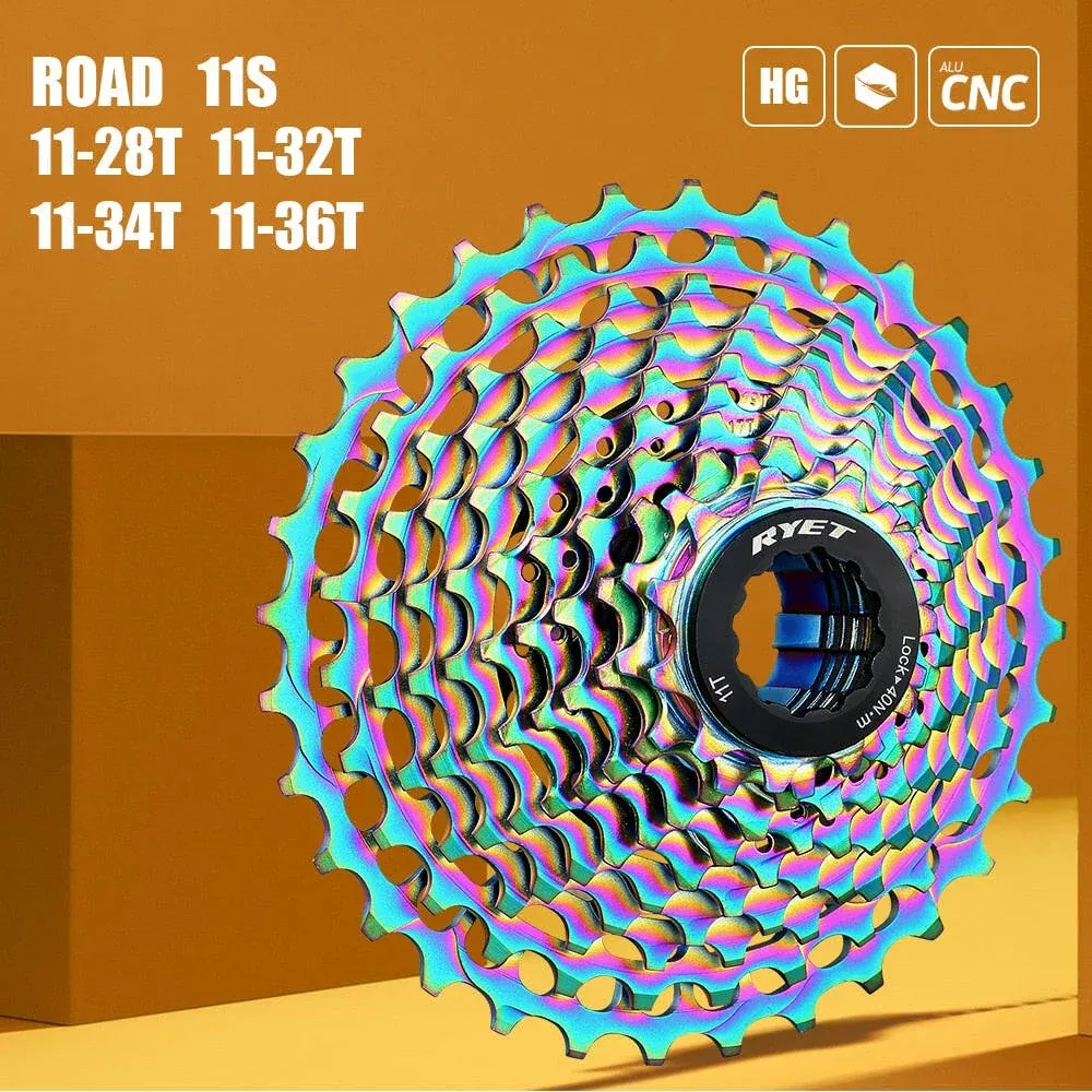 RYET SLR2 Bicycle Road Cassette Ultralight Bike Cassettes 11S/12S 28T/32T/34T/36T Bicycle Freewheel for Shimano HG Bike Parts