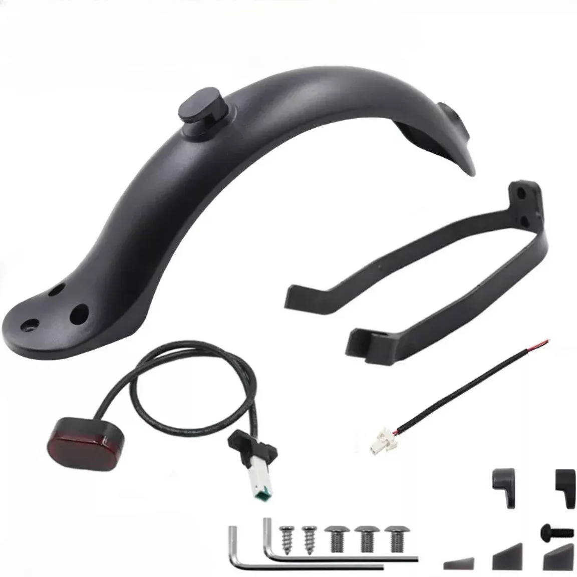 Scooter Mudguard for Xiaomi Mijia M365/Pro Electric Scooter Fender with Rear Taillight Back Guard Wing Bracket and Cable