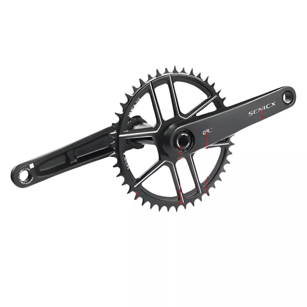 SENICX GR2 Gravel Bike Crankset 40T/42T/44T chainring165mm 170mm 175mm Crank 10/11S Speed DUB
