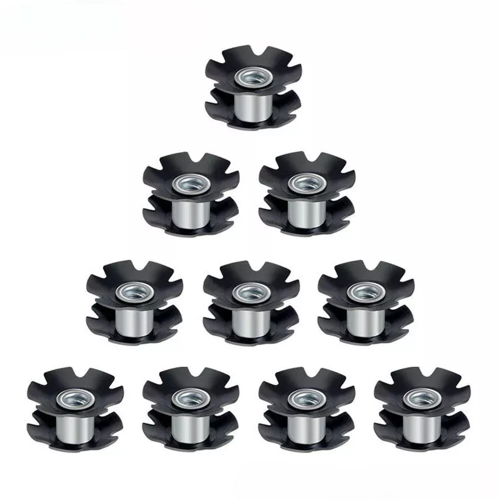 TOOPRE 10 Pcs MTB Road Bike Cycling Steer Tube Headset Aluminum Star Nut fit for 1 1/8" 28.6mm Fork Steer Tube Bicycle Parts