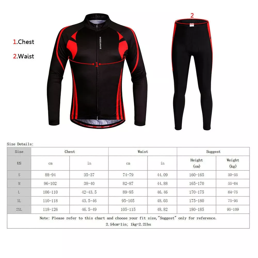 ? Unisex Breathable Quick-dry Cycling Full-zip Long Sleeve Jersey Pants Bicycle Clothing Sets Suits Bike Racing Mountain Biking Outdoor Sports