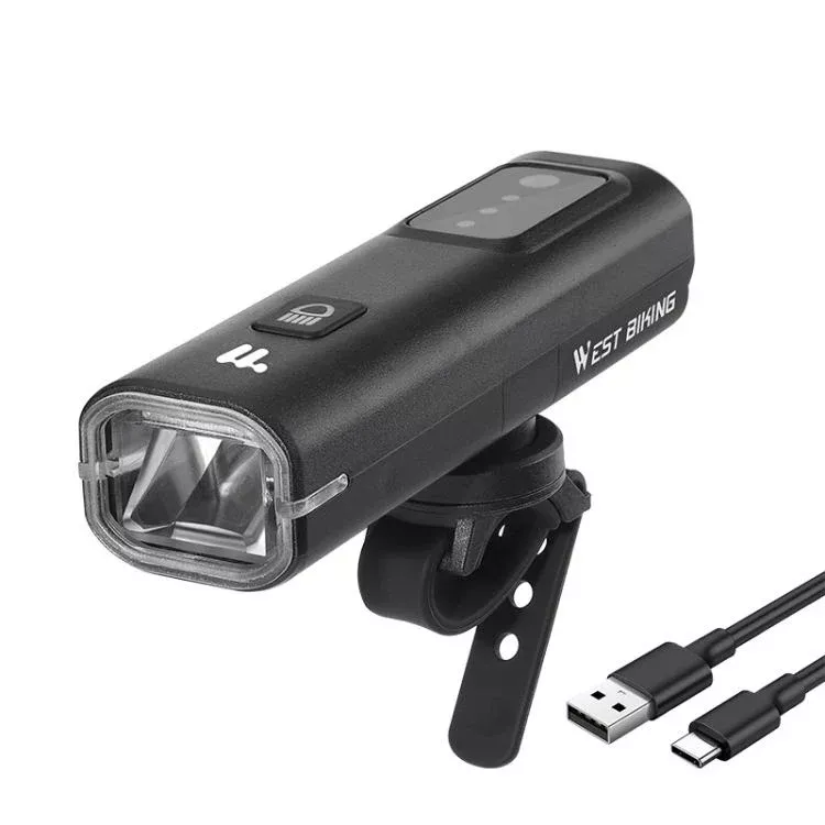 WEST BIKING Bicycle Waterproof TYPE-C Rechargeable High-Brightness Headlight, Regular, Digital Battery Display