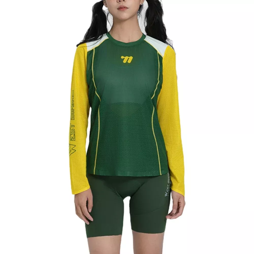 WEST BIKING YP0202342 Women Outdoor Quick Dry Cycling Jersey Long Sleeve Breathable Hiking Running Training Top, M / L