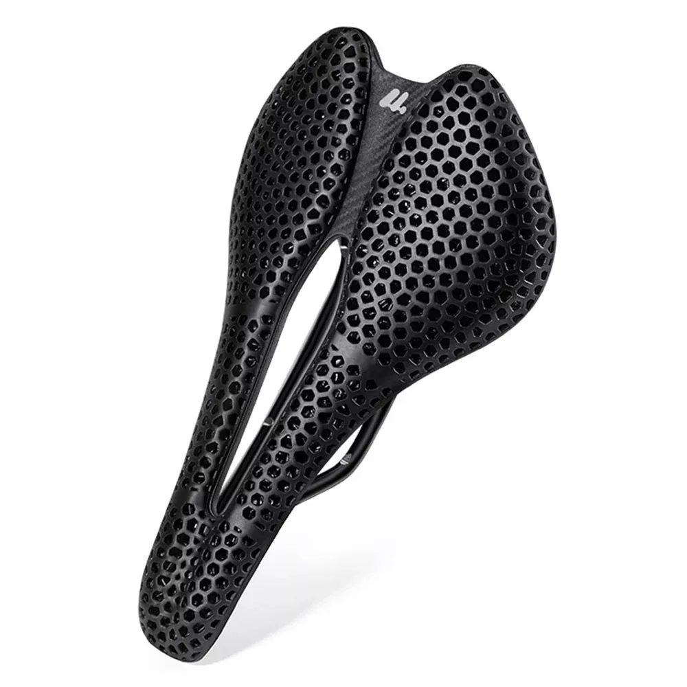 WEST BIKING YP0801248 3D Printed Bicycle Saddle Chromoly Steel Nylon Fiber Seat Cushion for MTB Bikes, 245 x 145mm