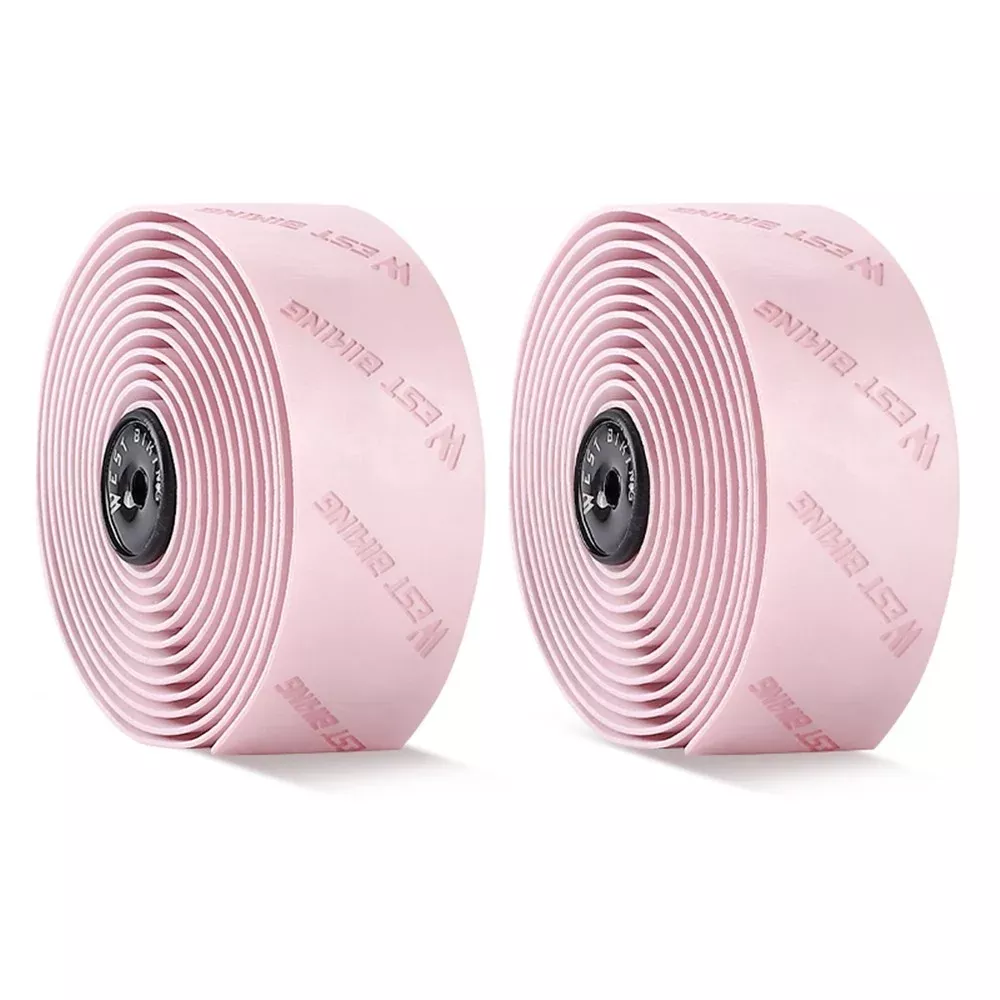 WEST BIKING YP0804075 2Pcs PU Leather+EVA Handlebar Tape Road Bike Handle Wrap
