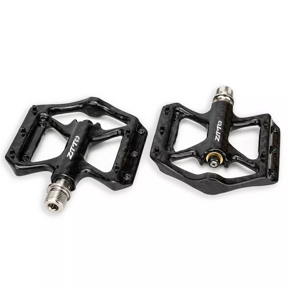 ZTTO R251C 1 Pair MTB Road Bicycle Pedals Ultra-Light Carbon Fiber Bike Cycling 3 Bearings Pedals
