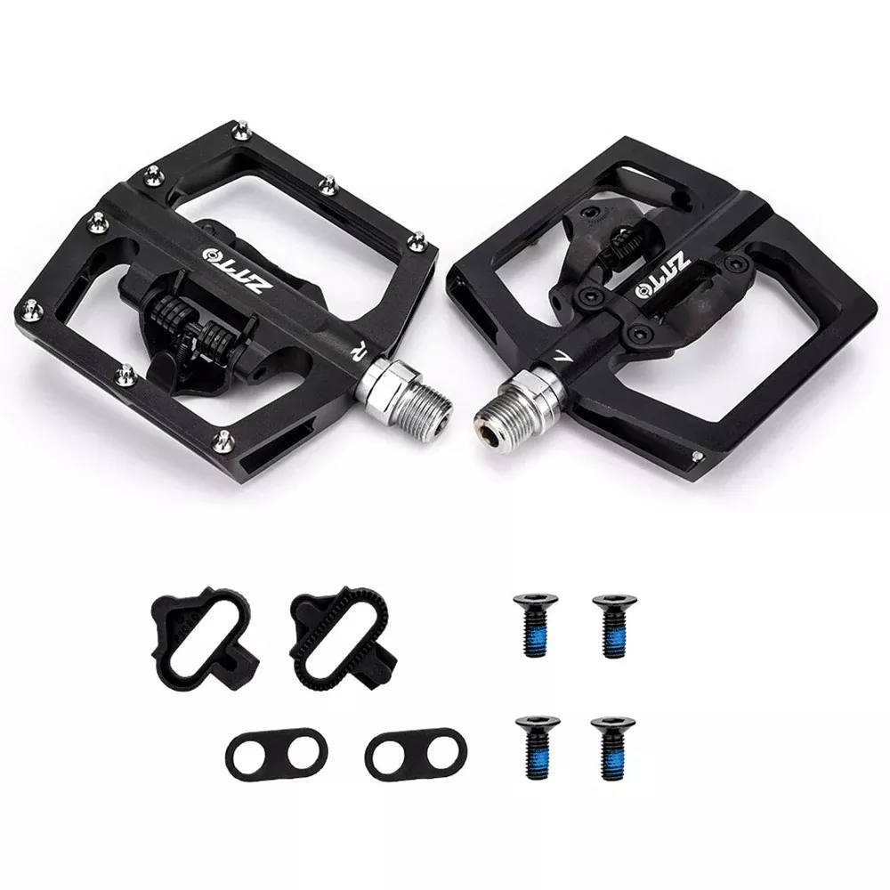 ZTTO STPD15 1 Pair Bicycle Anti-slip Pedals Aluminum Alloy Bike Cycling SPD Flat Pedals with Cleats
